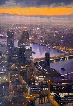 The City of Lives - original cityscape impressionism oil - contemporary art
