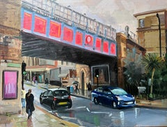 The Parsons Crossing - opera d'arte contemporanea originale con paesaggio urbano e impressionismo