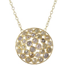 Amyn, Dome Rose Cut Diamond Necklace in 18k Yellow Gold
