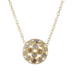 Amyn, Dome Rose Cut Diamond Necklace in 18k Yellow Gold