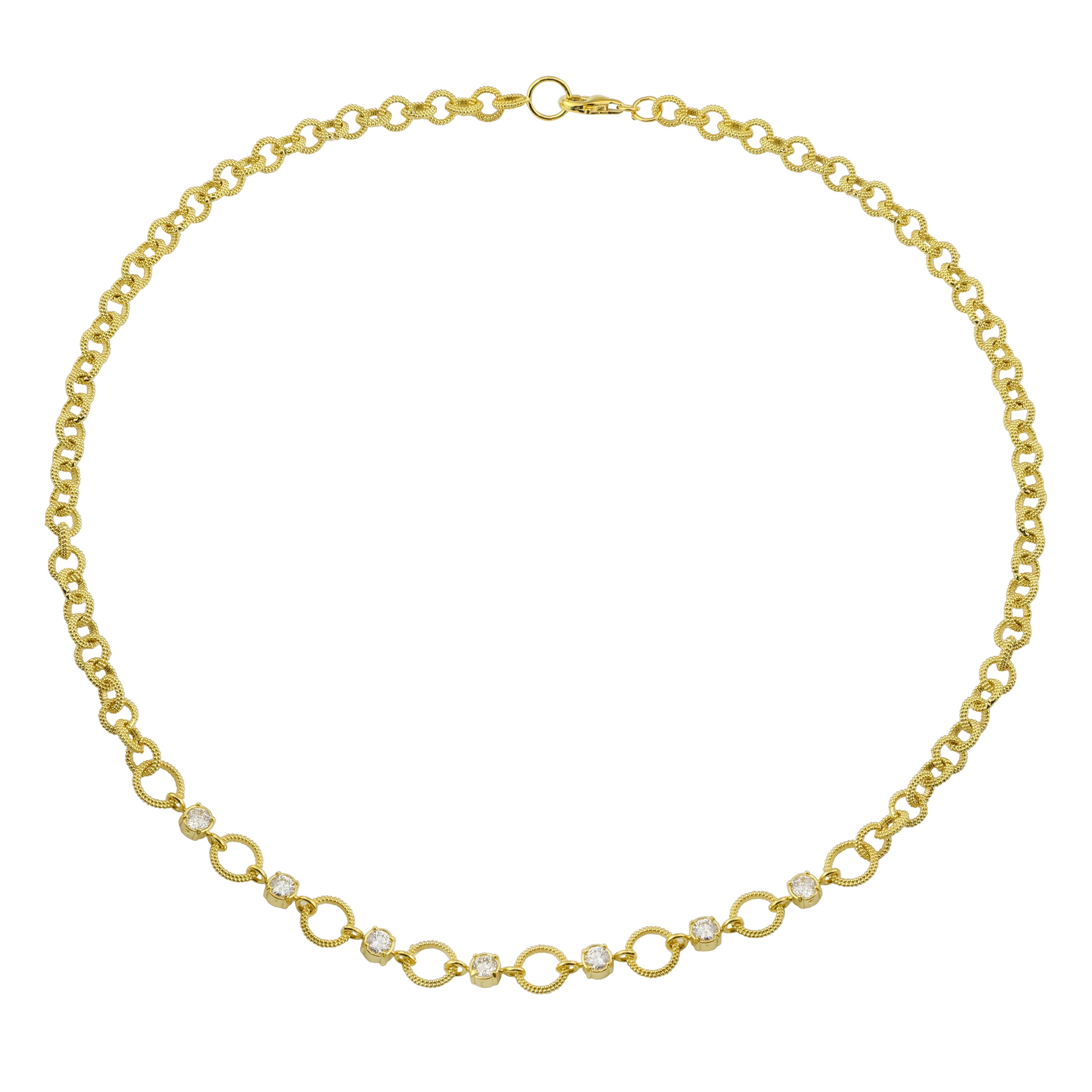 Etruscan Round Granulated Link Necklace with Diamonds in 18k Yellow Gold designed by Amyn The Jeweler.

7 Diamonds

16 inch

NKETRURNDDIALINK

Made with passion in Los Angeles