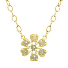 Amyn, Florette Rose Cut Diamond Necklace in 18k Yellow Gold