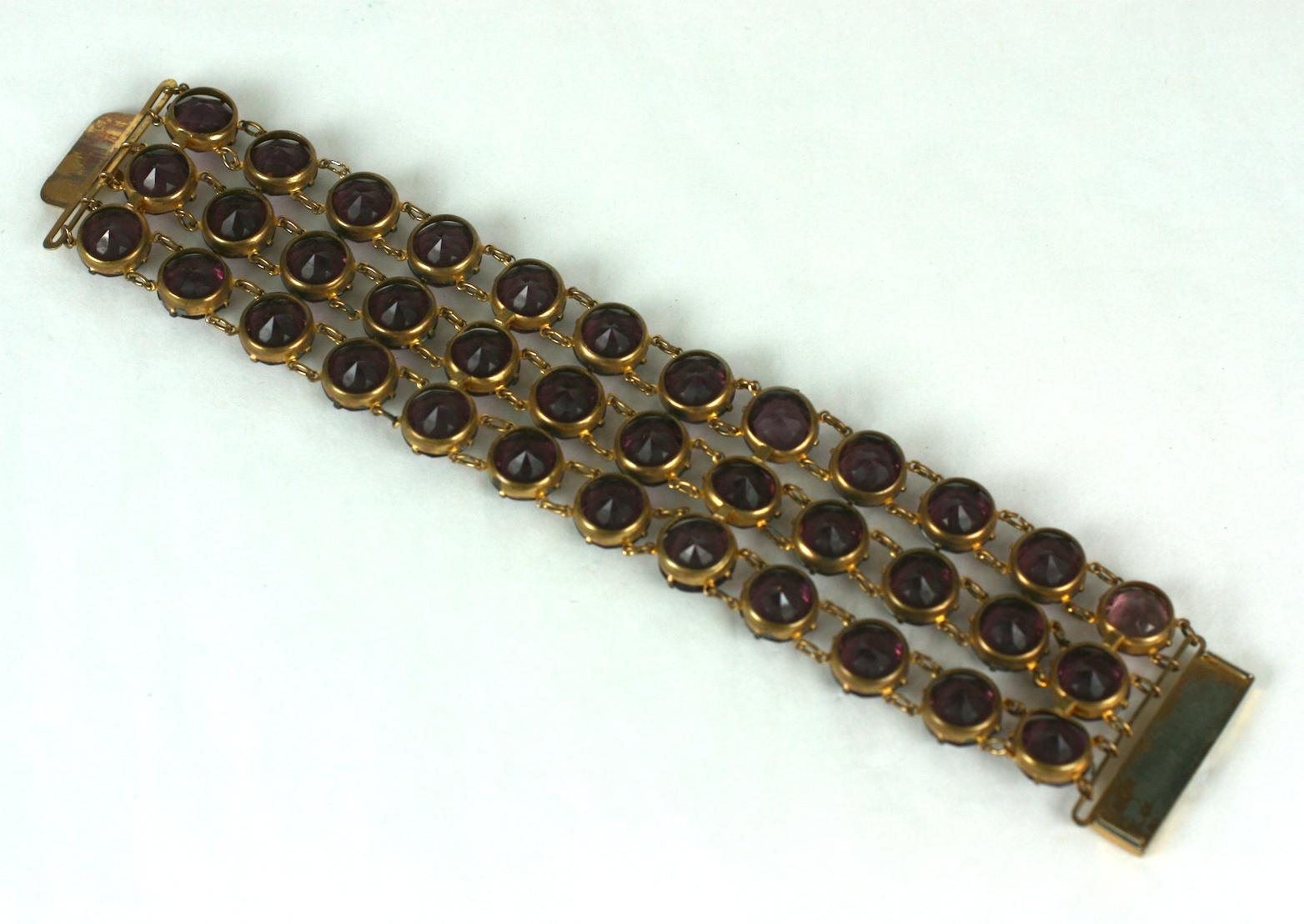 Amythest Crystal Link Bracelet In Excellent Condition For Sale In New York, NY