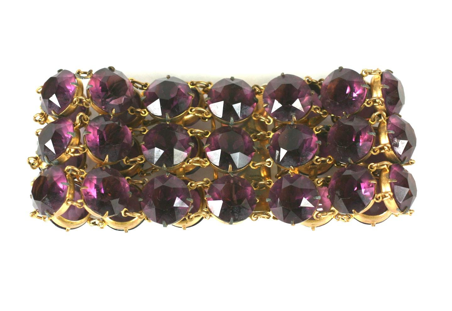 Women's Amythest Crystal Link Bracelet For Sale