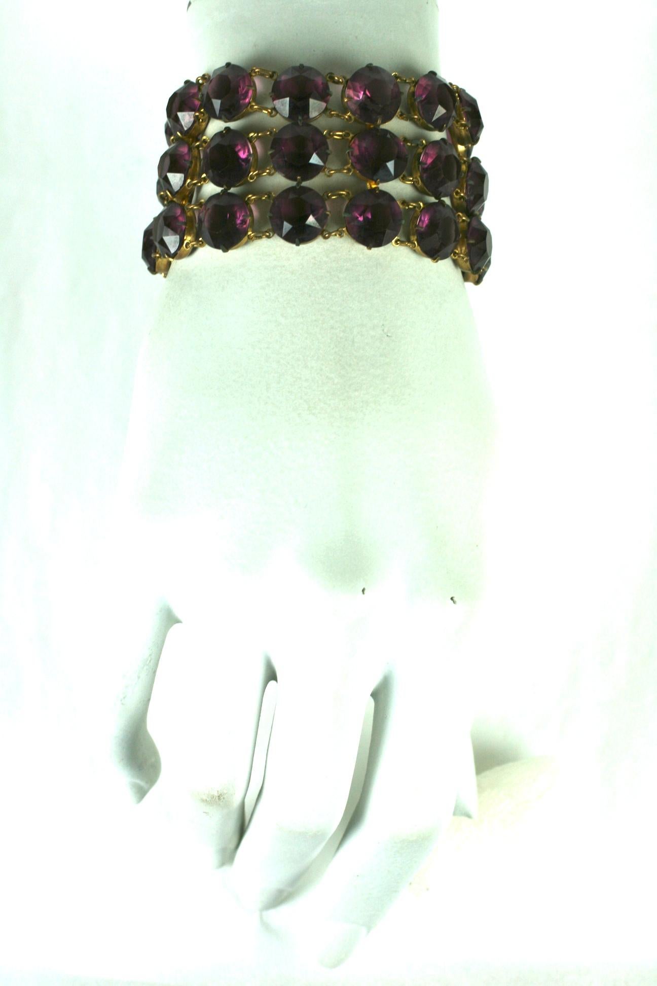 Pulsera de eslabones de cristal Amythest en venta 1