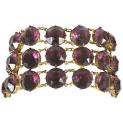 Pulsera de eslabones de cristal Amythest