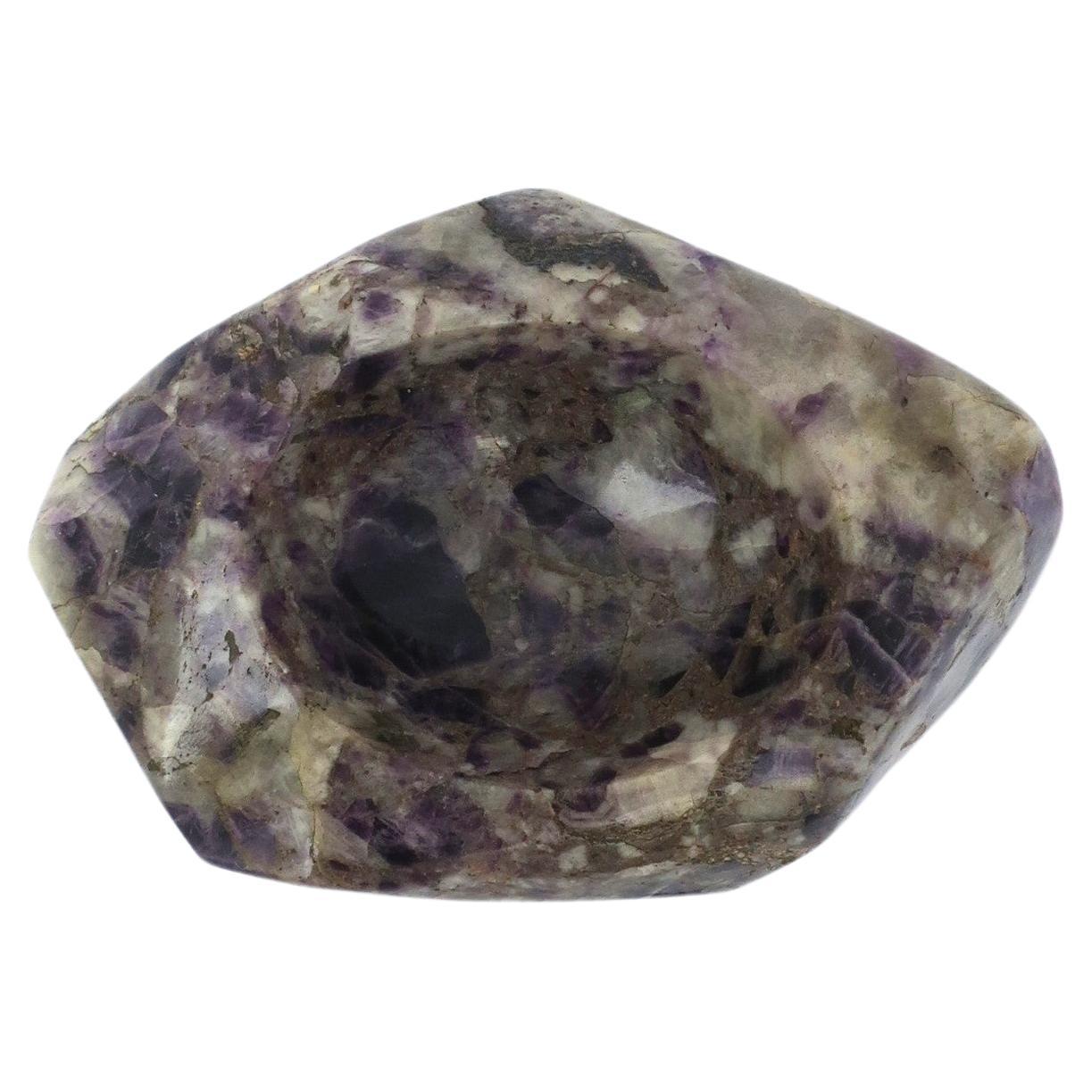 Amythyst Purple and White Stone Jewelry Dish Vide-Poche For Sale