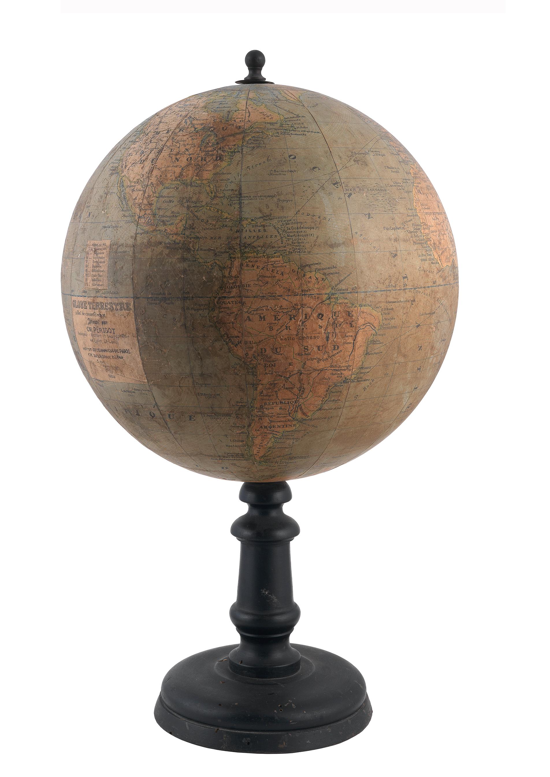 Français Fin du 19e siècle Globe terrestre, français en vente