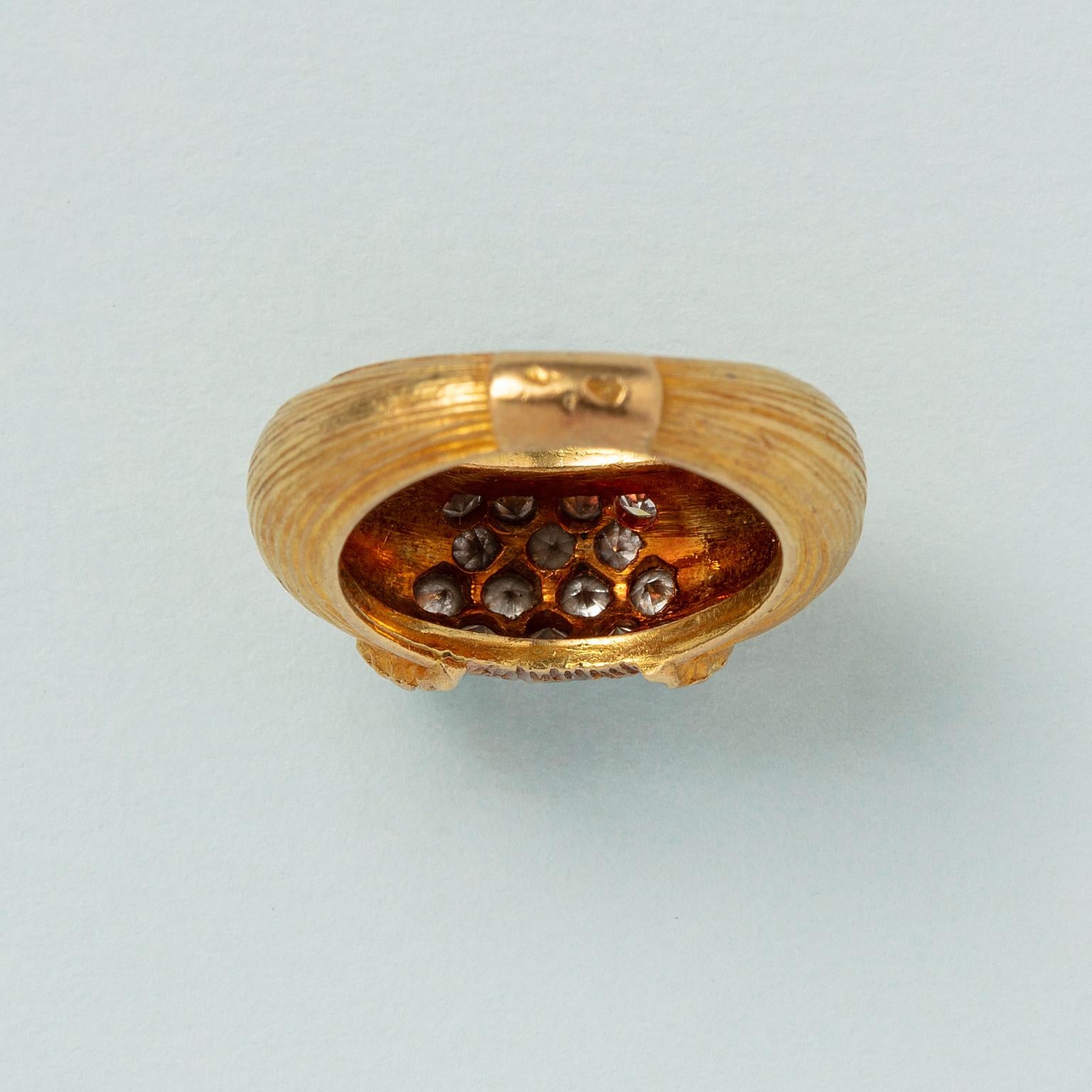 Ein 18 Karat französischer Bandring mit Diamanten für Damen oder Herren