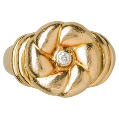 18 Carat Gold and Diamond Flower Ring