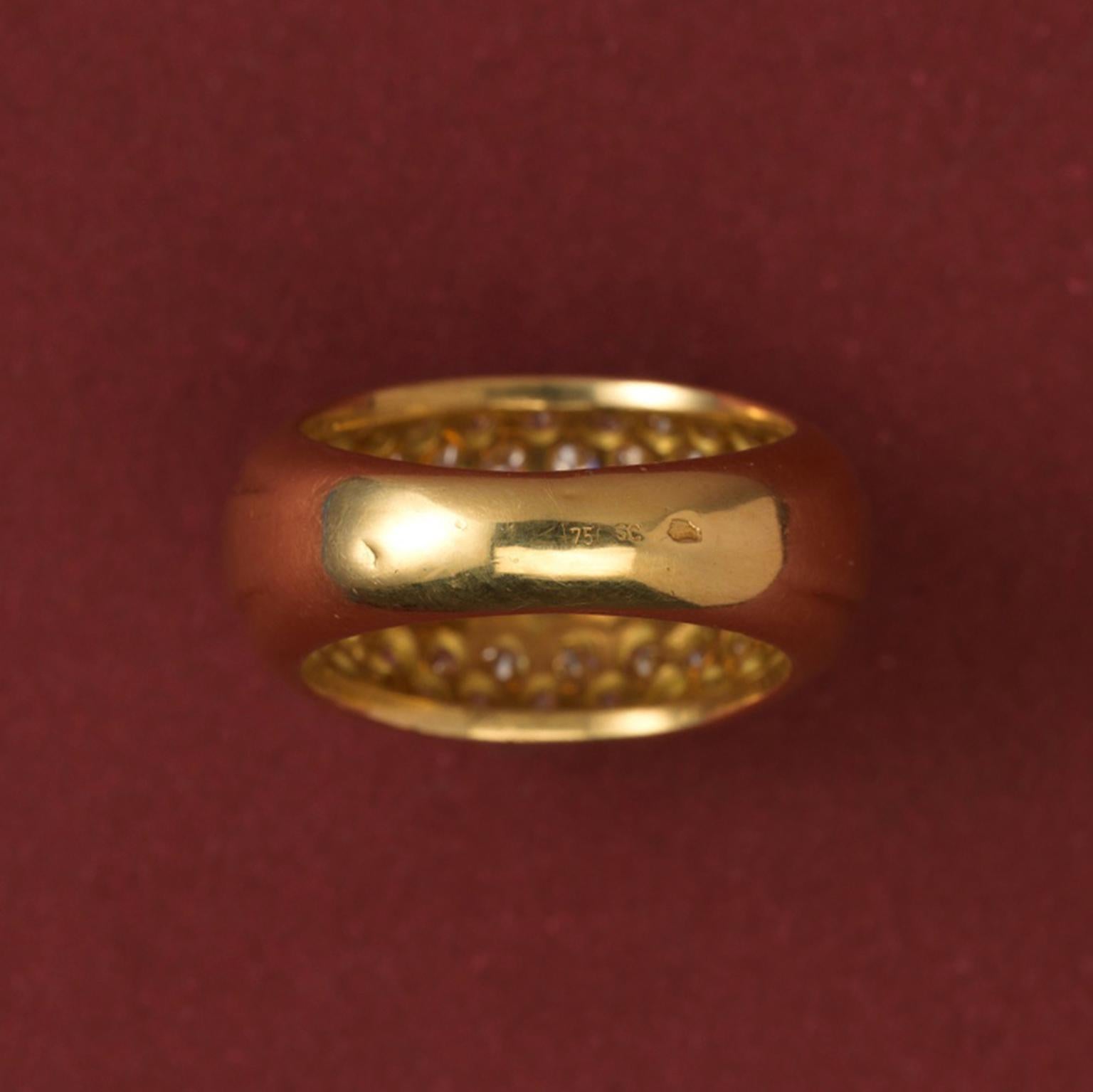 Baguette Cut 18 Carat Gold and Diamond Ring For Sale