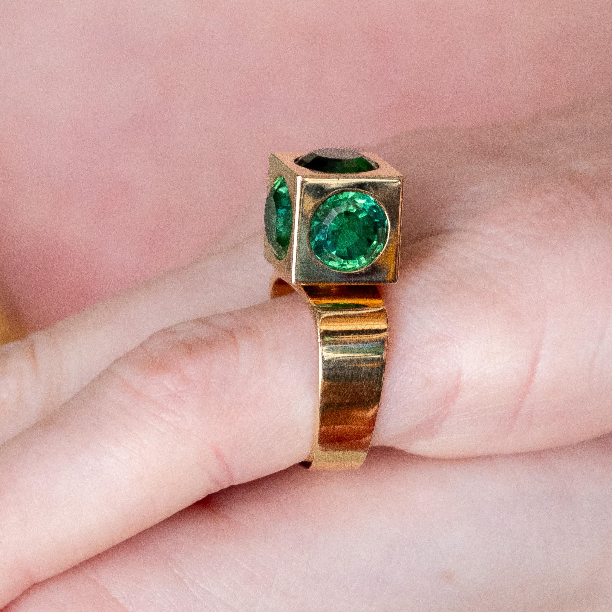 An 18 Carat Gold and Green Tourmaline Ring by Kurt Aepli for Trudel 2