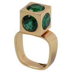 An 18 Carat Gold and Green Tourmaline Ring by Kurt Aepli for Trudel