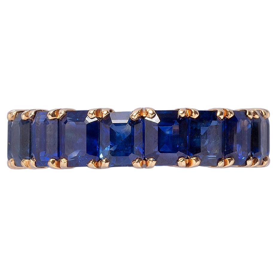 18 Carat Gold and Sapphire Boucheron Eternity Ring For Sale