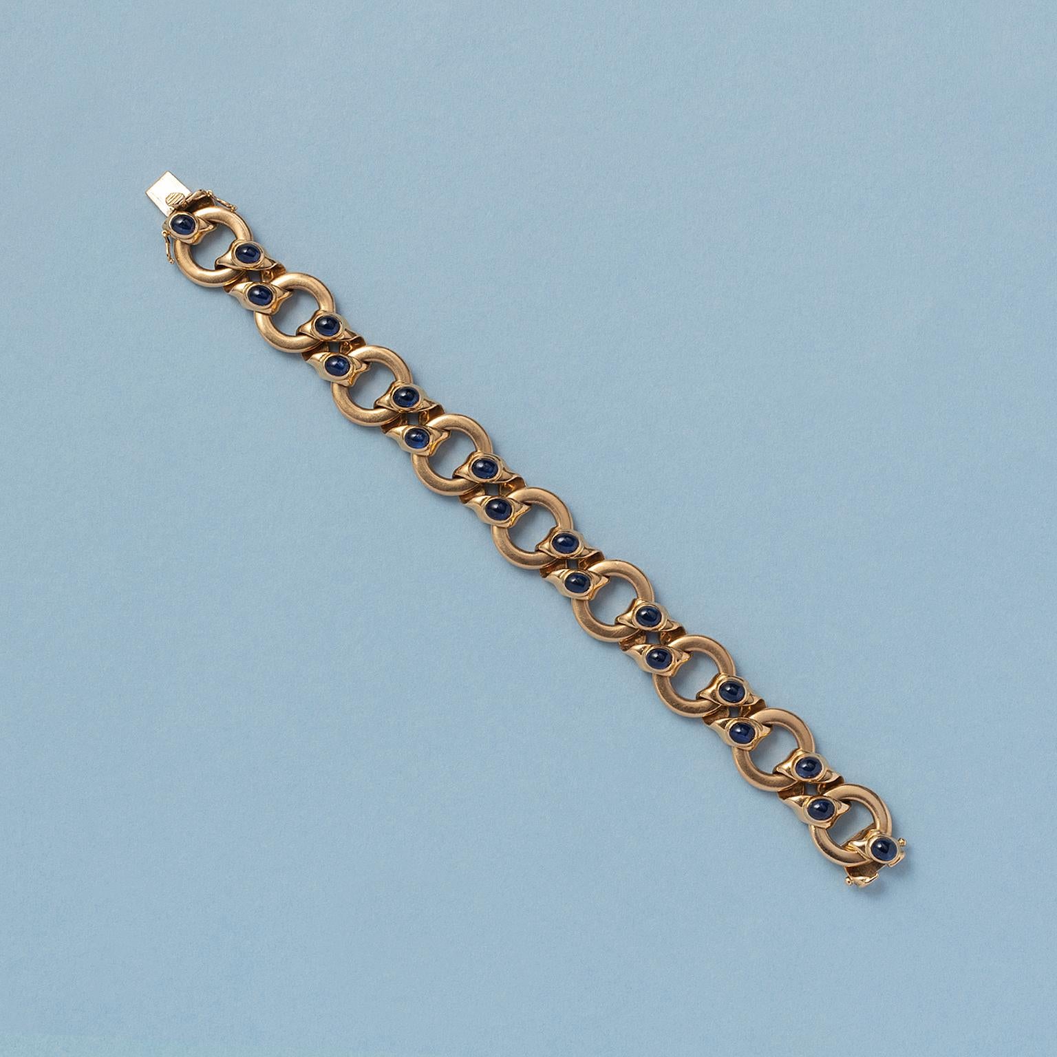 Armband aus 18 Karat Gold und Saphiren im Zustand „Gut“ im Angebot in Amsterdam, NL