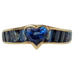 Vintage An 18 Carat Gold and Sapphire Heart Ring