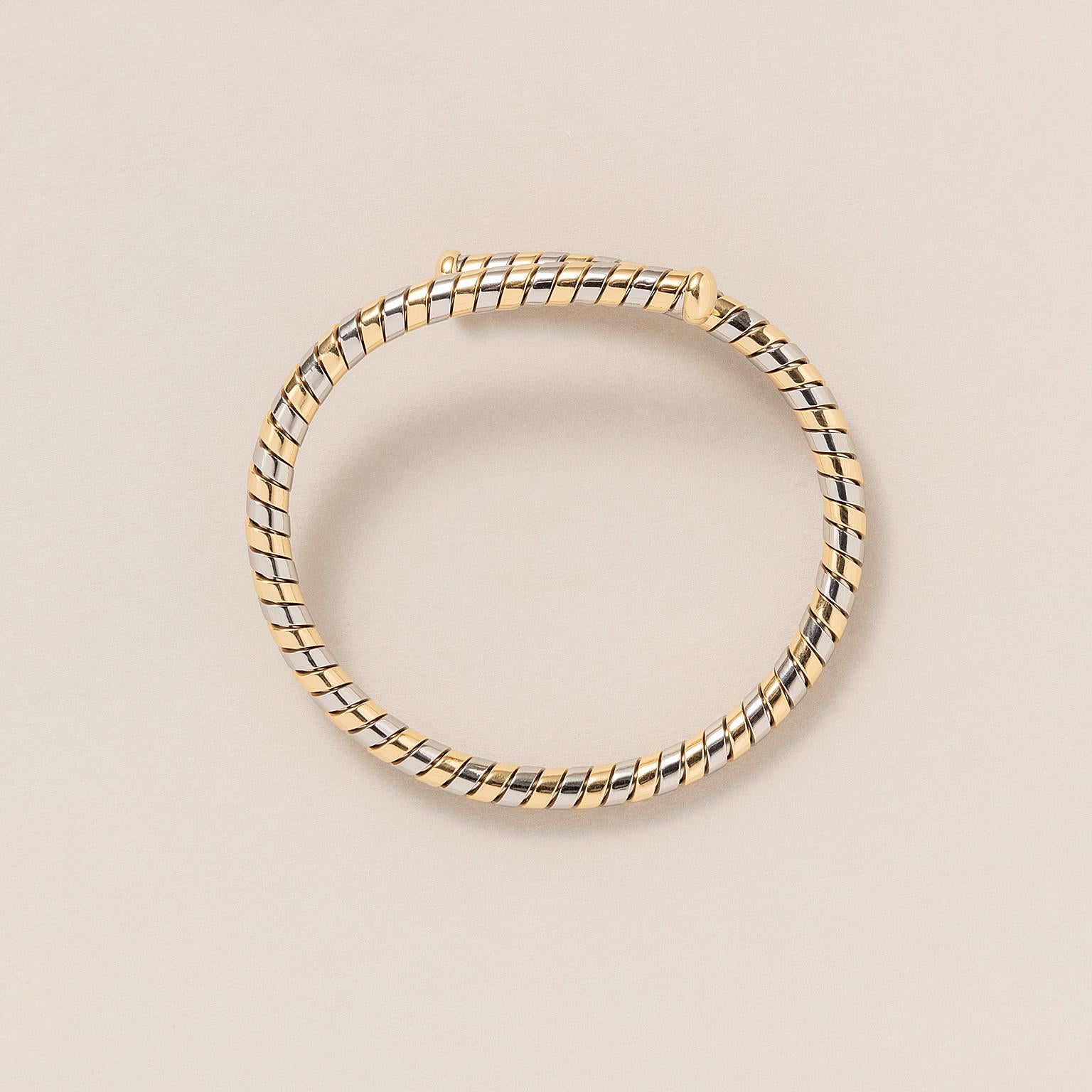 Bulgari-Armband aus 18 Karat Gold und Stahl im Zustand „Gut“ in Amsterdam, NL