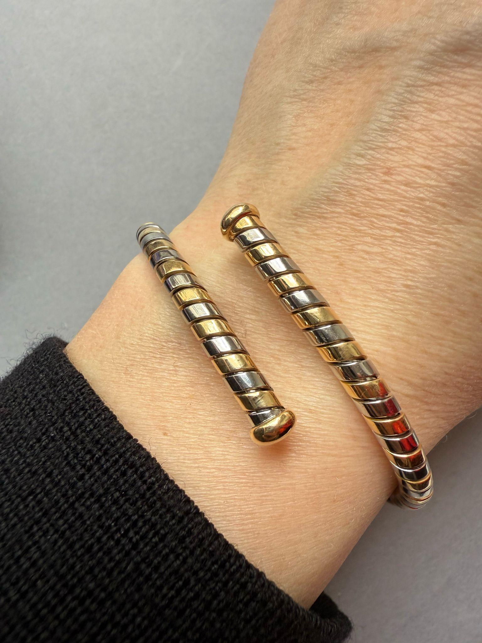 Bulgari-Armband aus 18 Karat Gold und Stahl 1