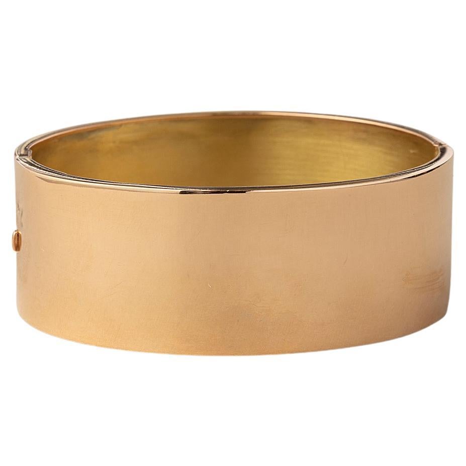 18 Carat Gold Antique Wide Bangle Bracelet