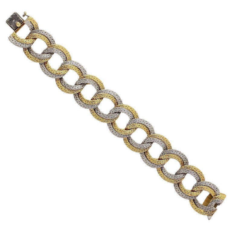 Bracelet Enfant Or Bicolore 18 Carats - Avec Circonia - Longueur 15 Cm - Neuf Avec étiquettes