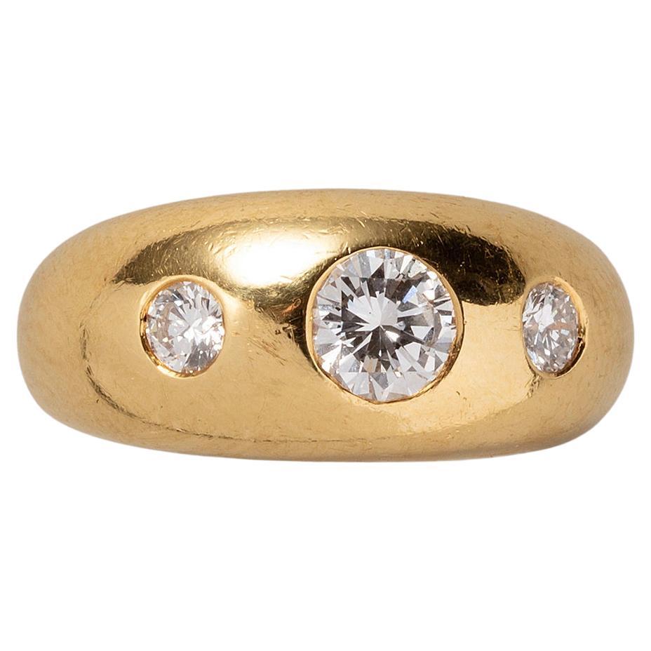 18 Carat Gold Cartier Three Stone Ring For Sale at 1stDibs