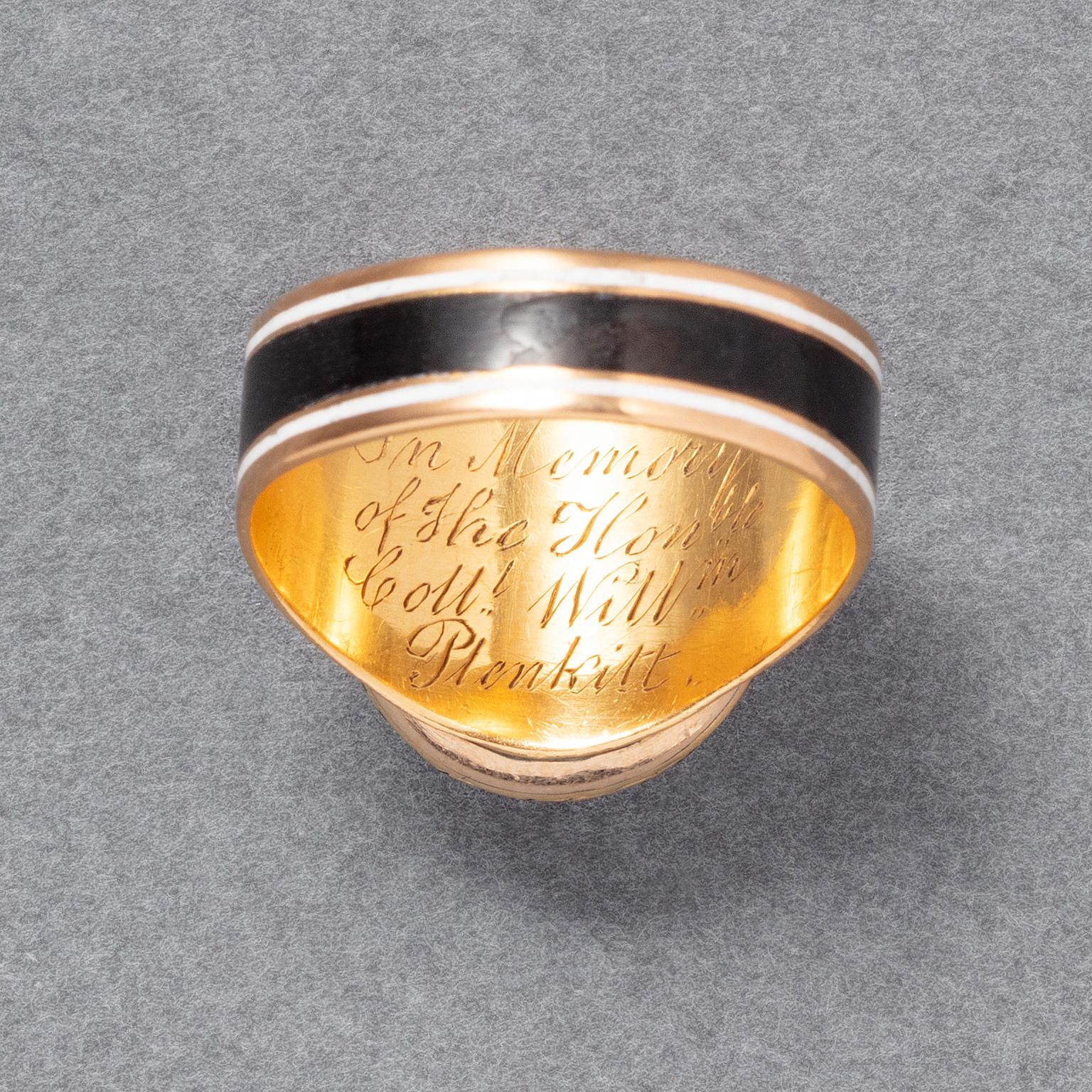 an 18 Carat Gold Diamond and Enamel Snake Mourning Ring In Good Condition For Sale In Amsterdam, NL