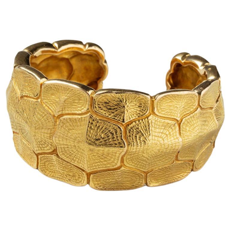 An 18 Carat Gold Fred of Paris Cuff Bracelet For Sale