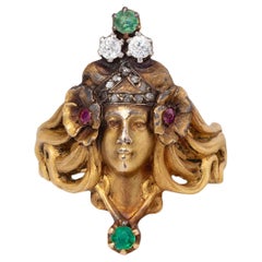 An 18 Carat Gold French Art Nouveau Ring by André Rambour