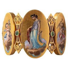 Bracelet français en or 18 carats vers 1870 avec émail