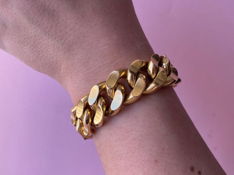 An 18 Carat Gold French Curb Link Bracelet For Sale at 1stDibs
