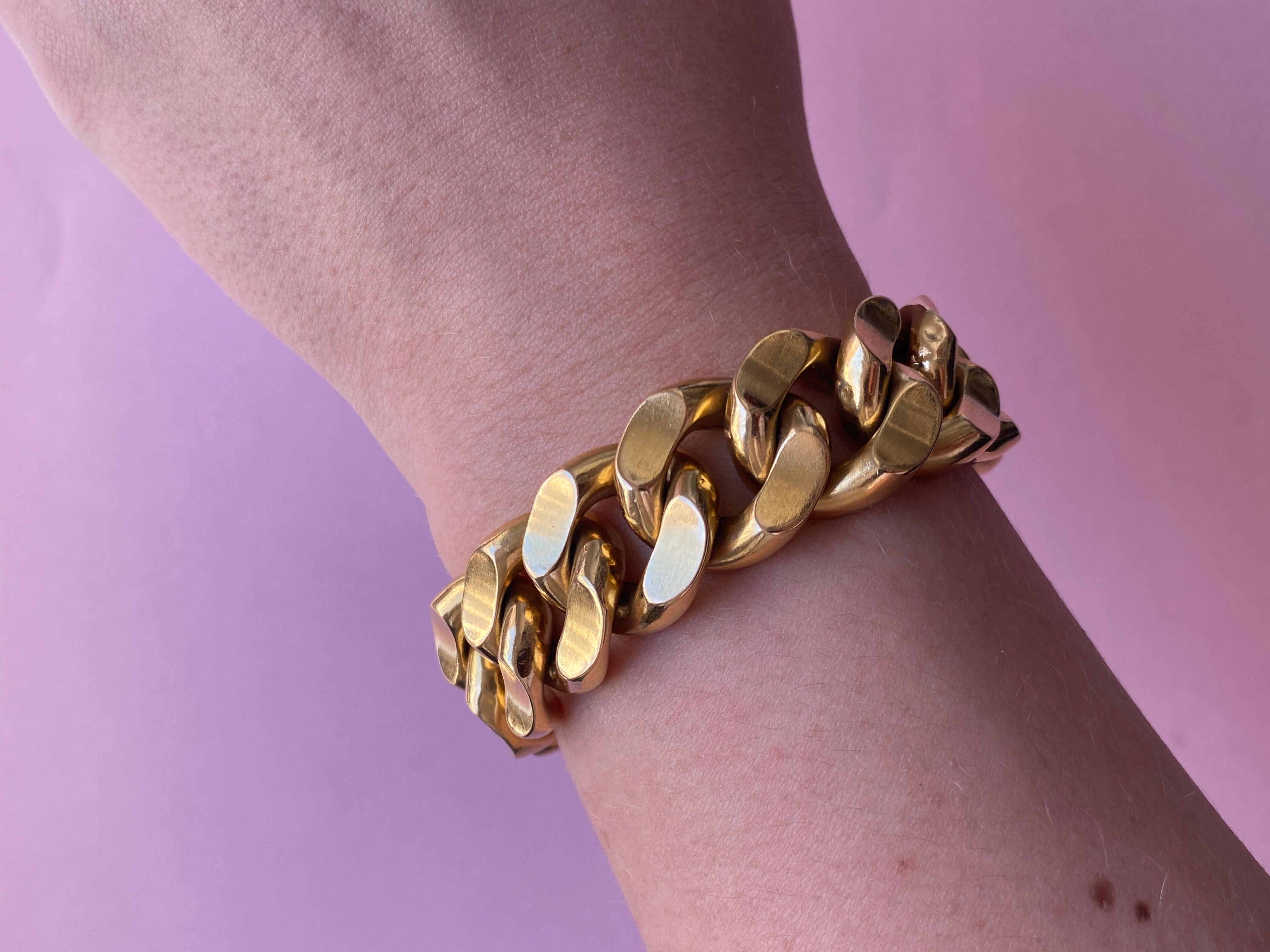 An 18 Carat Gold French Curb Link Bracelet 4