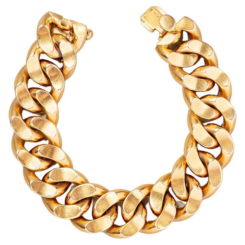 An 18 Carat Gold French Curb Link Bracelet