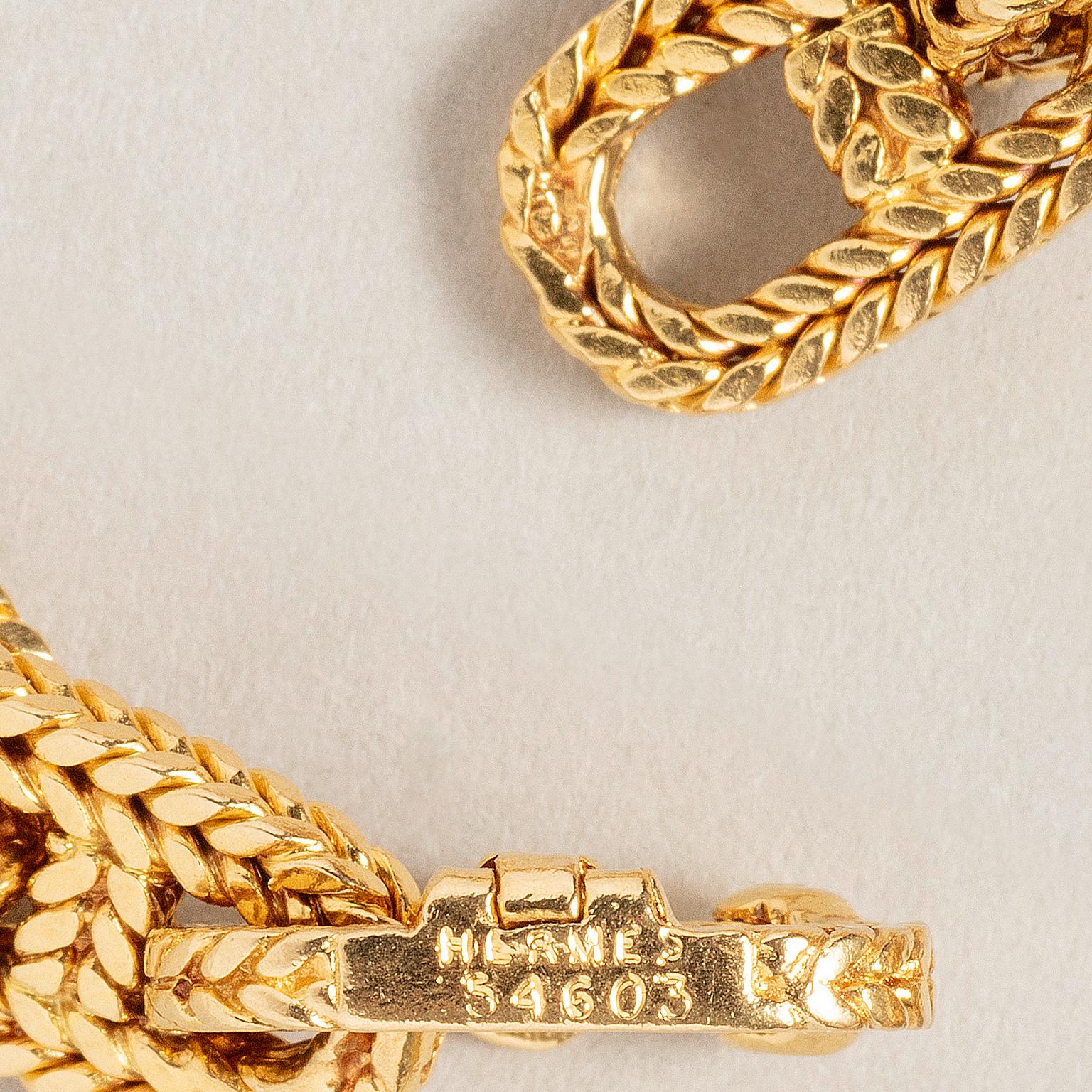 An 18 Carat Gold Hermès Paris Chain and Bracelet In Excellent Condition In Amsterdam, NL