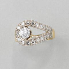 18 Karat Gold Creolenring mit Diamanten