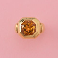 18 Carat Gold Leo de Vroomen Ring with Citrine