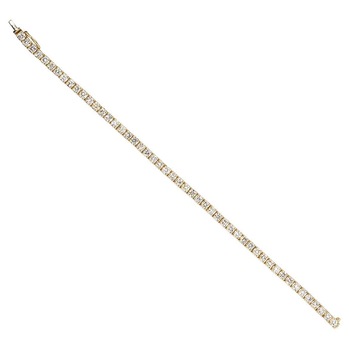 An 18 Carat Gold Line Bracelet with Diamond For Sale