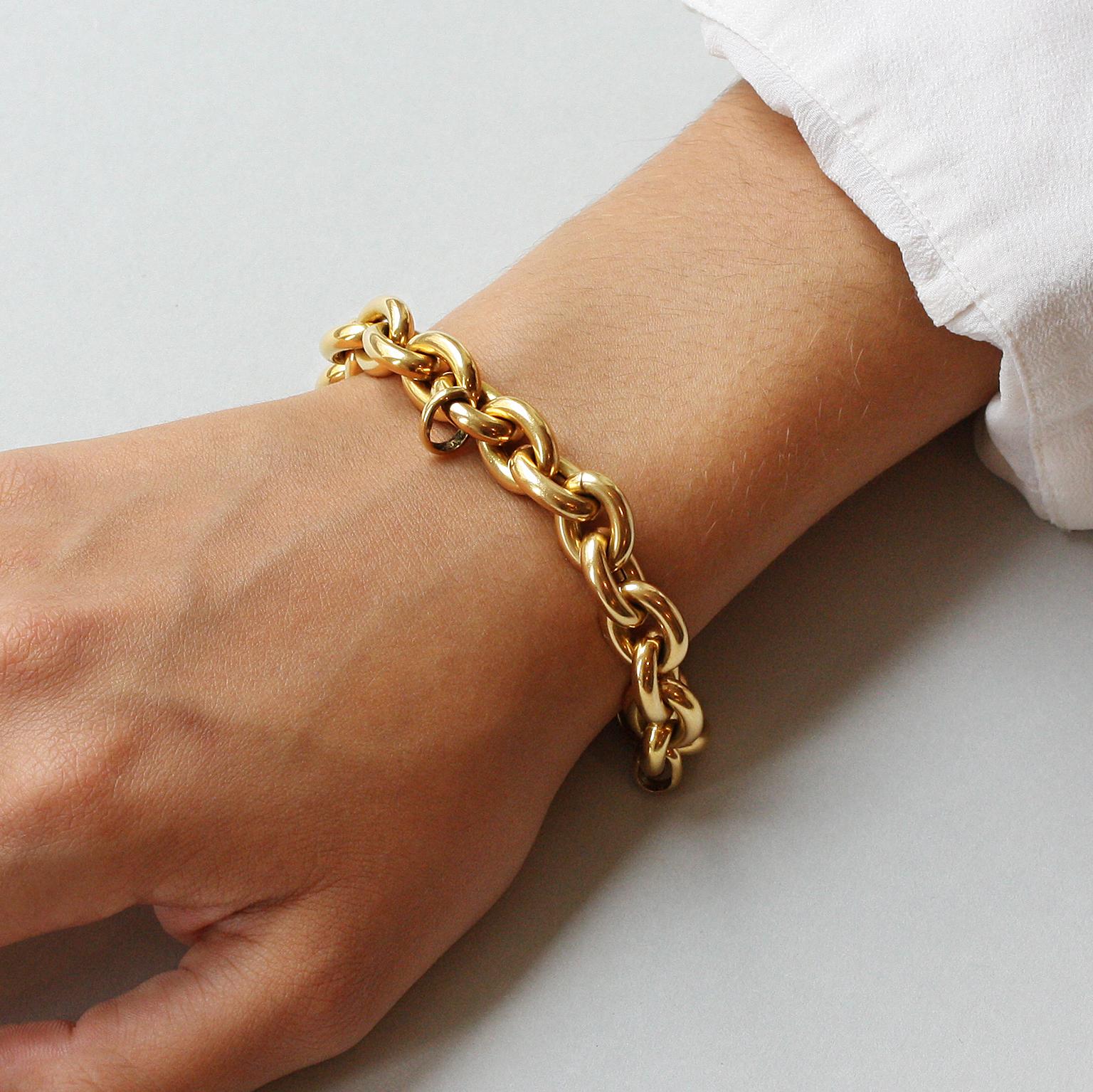 18 Carat Gold Link Bracelet In Good Condition In Amsterdam, NL