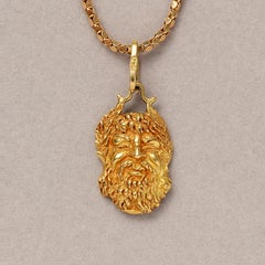 18 Carat Gold Nino d'Antiono Germano Zeus Pendant on Chain