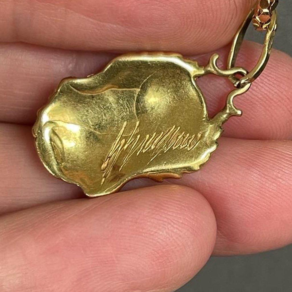 18 Carat Gold Nino d'Antiono Germano Zeus Pendant on Chain In Good Condition In Amsterdam, NL