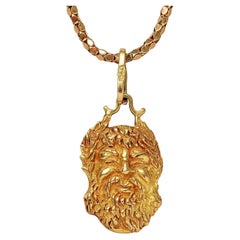 18 Carat Gold Nino d'Antiono Germano Zeus Pendant on Chain