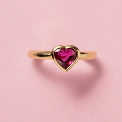 An 18 Carat Gold Ring with a Heart Shaped Ruby