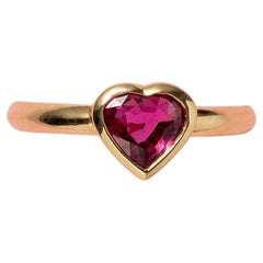 An 18 Carat Gold Ring with a Heart Shaped Ruby 