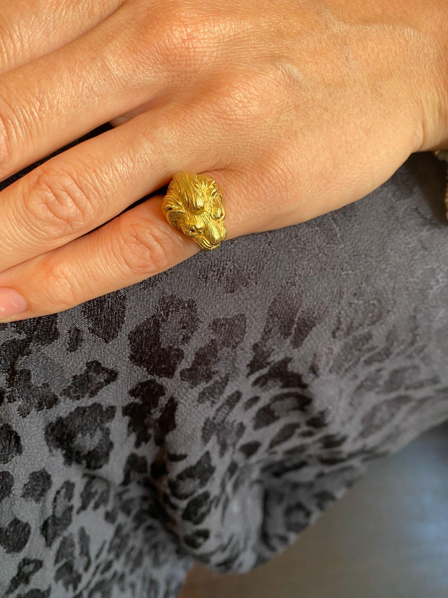 18 Carat Gold, Ruby and Diamond Leo Ring 2