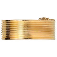 Antique An 18 Carat Gold Wide Ribbed Bangle Bracelet