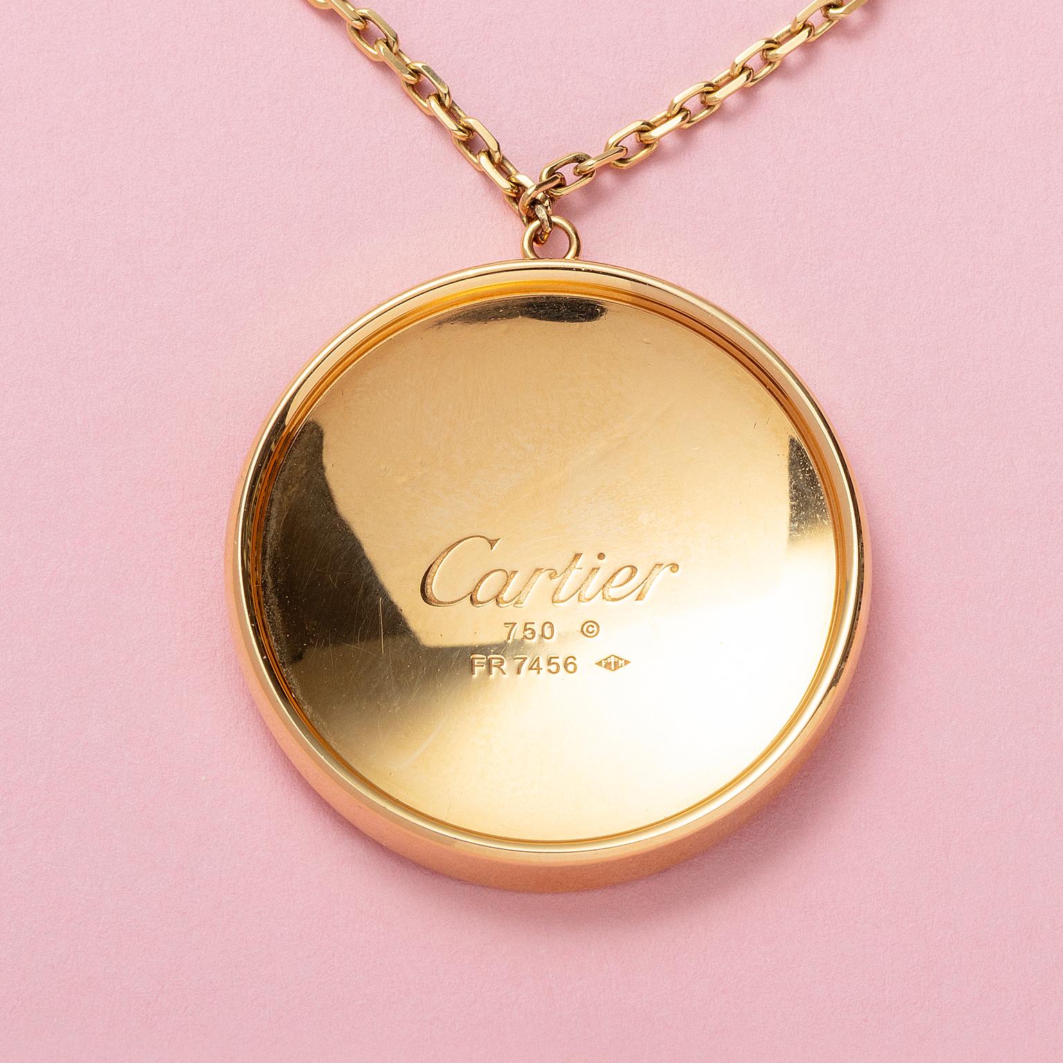 An 18 carat yellow gold Cartier love disc pendant For Sale 3
