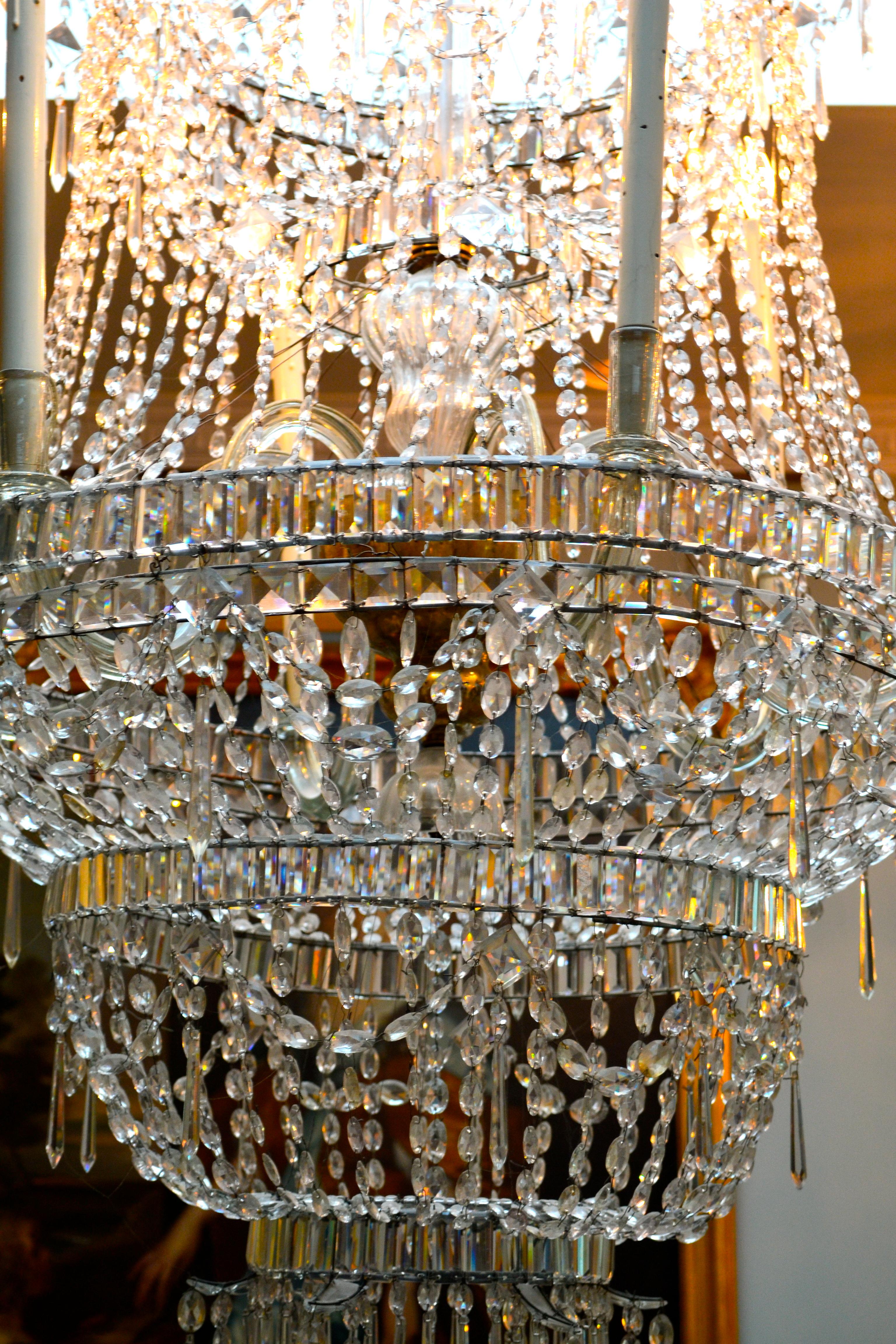 Hand-Crafted 18th Century Crystal Chandelier from the Royal Crystal Manufacturer La Granja For Sale