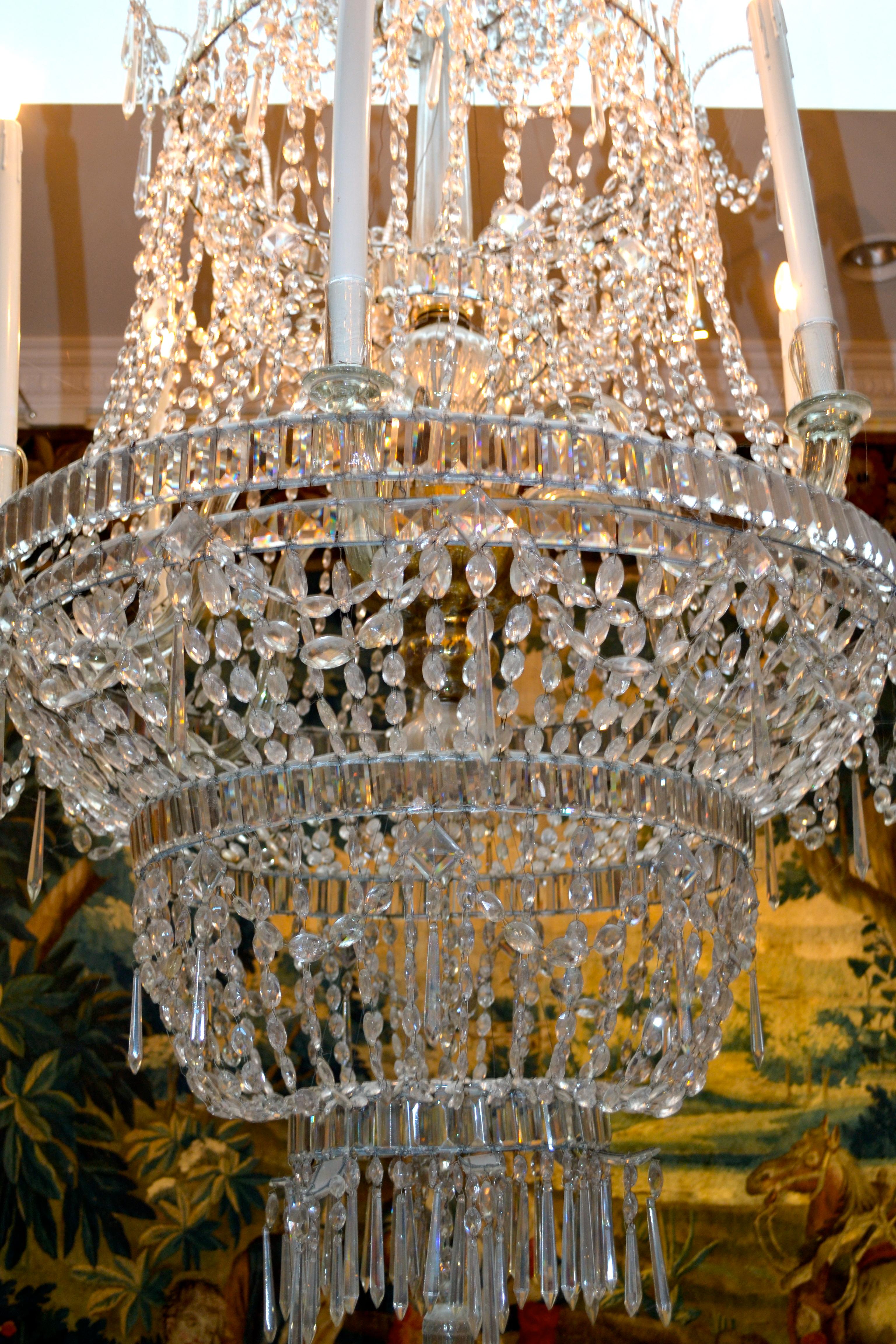 18th Century Crystal Chandelier from the Royal Crystal Manufacturer La Granja For Sale 2