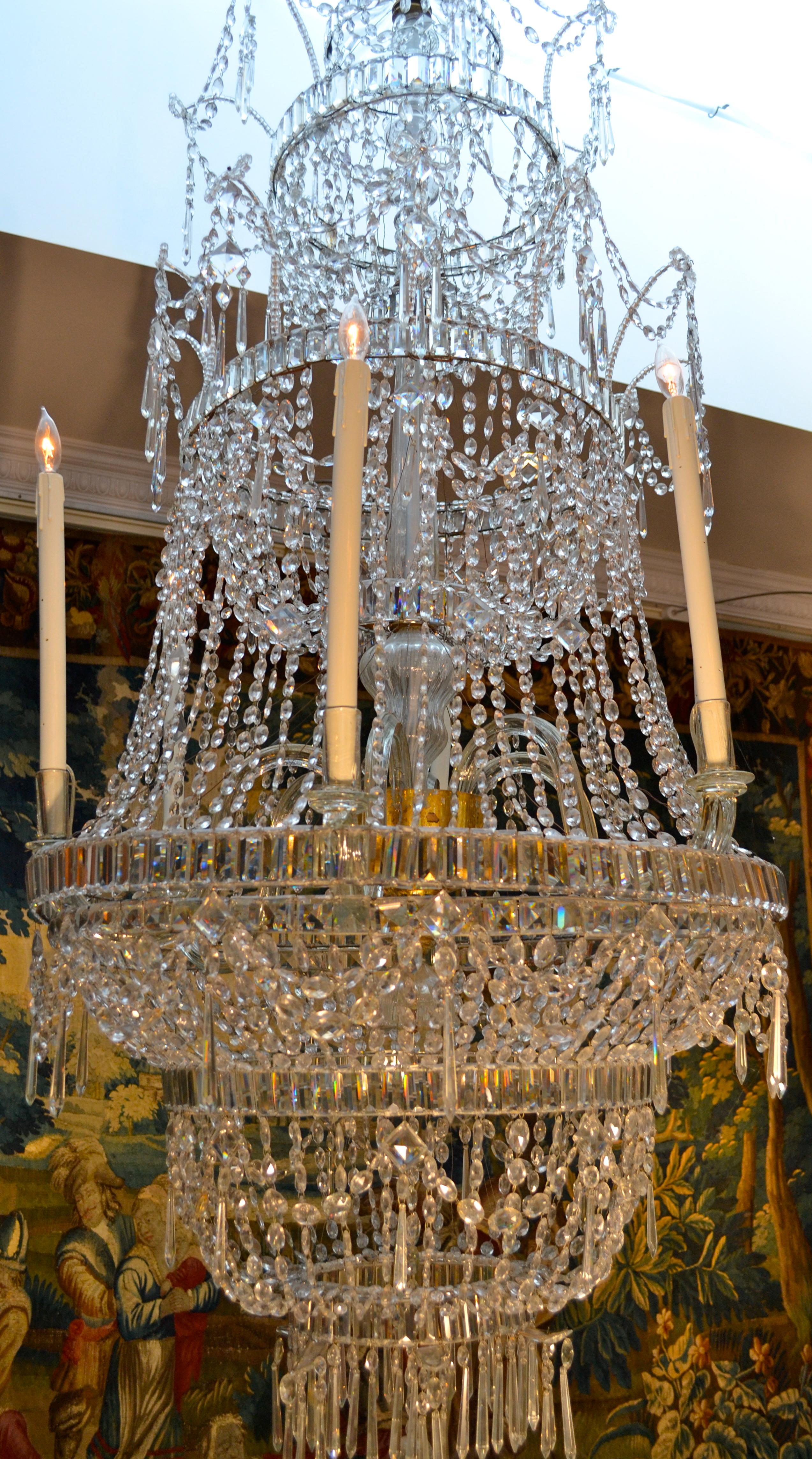 18th Century Crystal Chandelier from the Royal Crystal Manufacturer La Granja For Sale 3