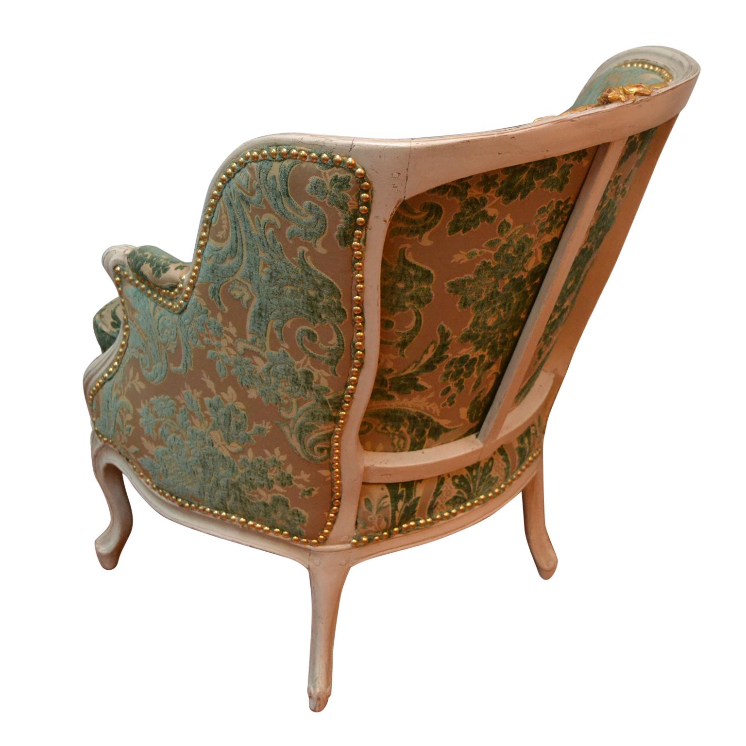 Painted 18th Century Louis XV Gondola Armchair after a Model by Gourdin