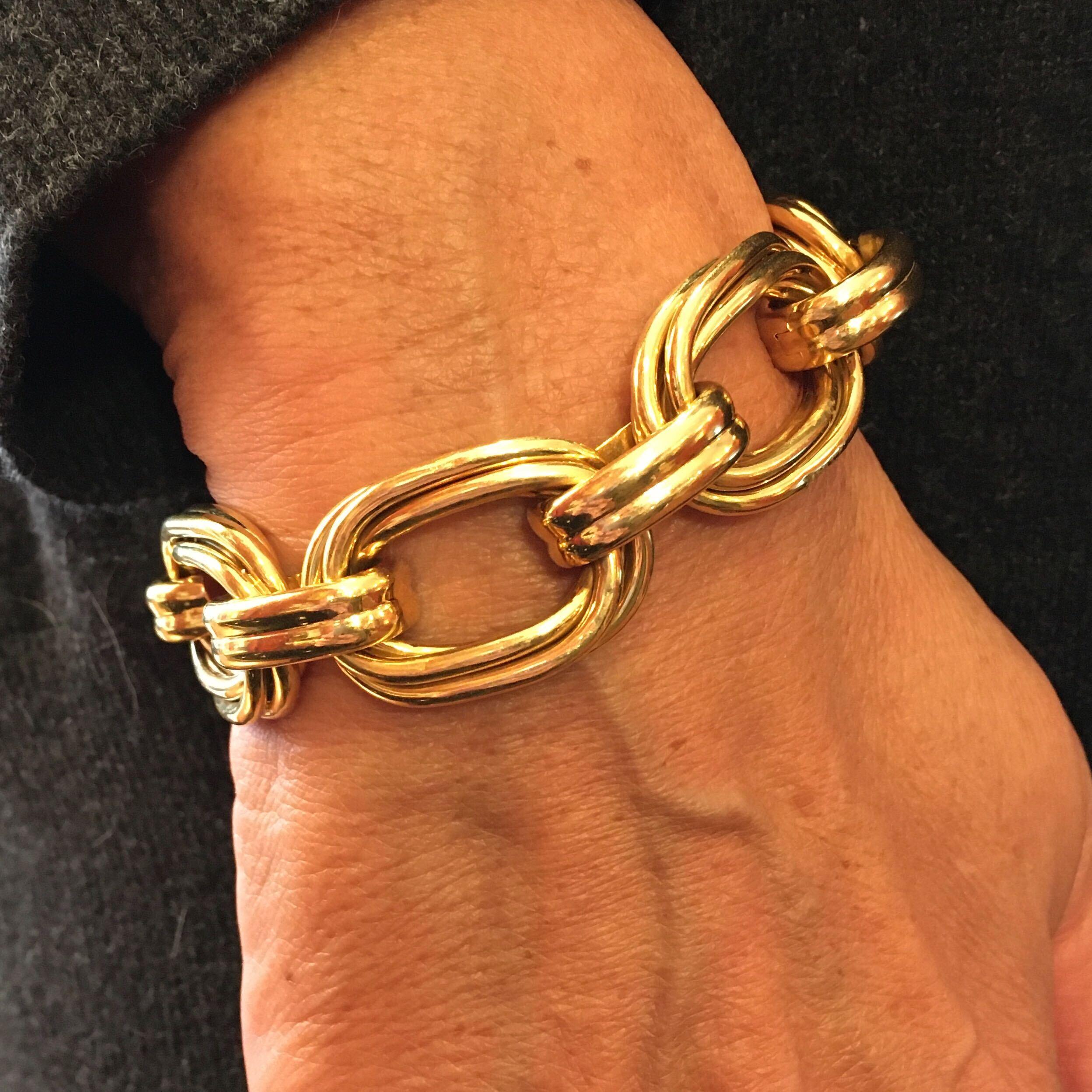 Bracelet en or jaune 18 carats Bon état à New York, NY